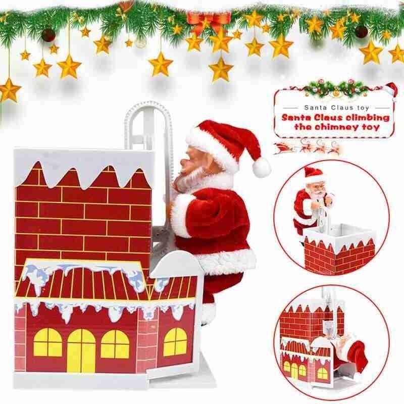 (2023 BEST GIFT TO FAMILY)Electric Chimney Climbing Santa Claus Musical Toys