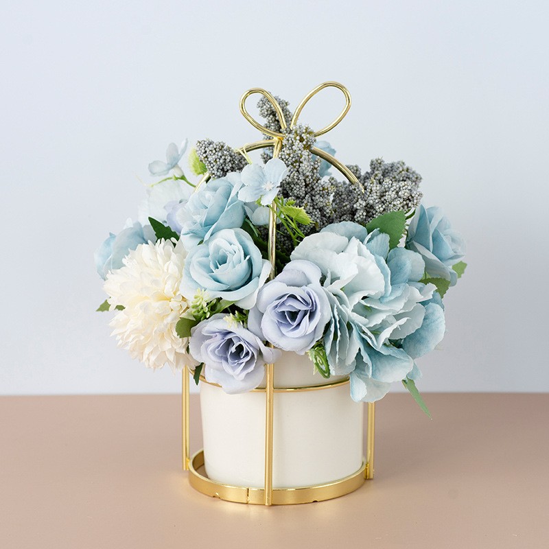 Artificial Flower in Pot Small Fresh, Simulation Fake Flowers Living Room Decoration Ornaments