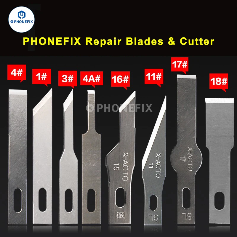Color: Green - 10pcs #4A #11 #18 Scalpel Knife Blades Engraving Non-Slip Metal Scalpel Knife Replacement Craft Blades PCB Repair Hand Tools