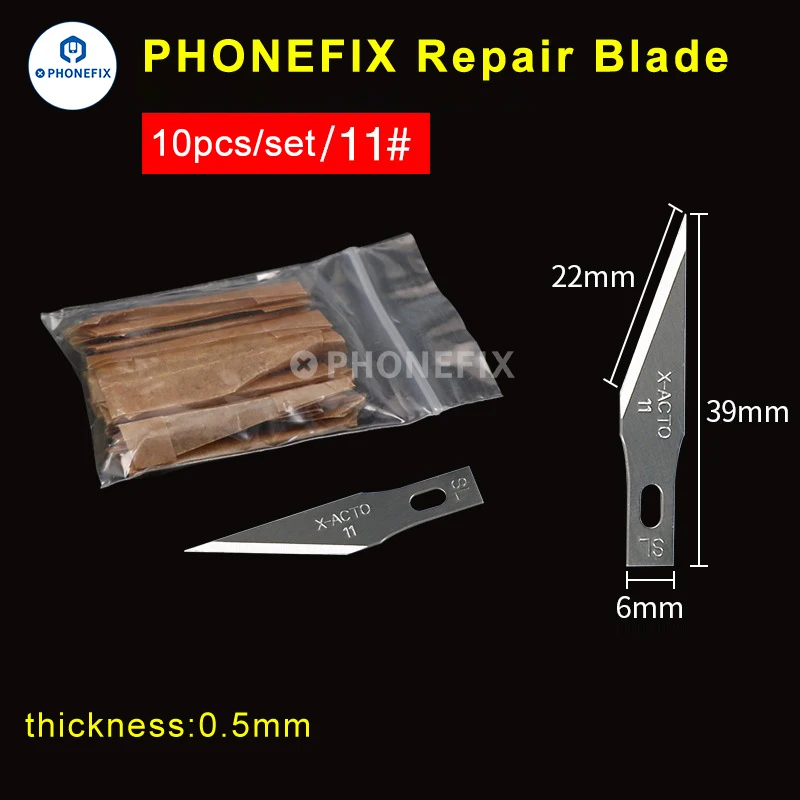 Color: Green - 10pcs #4A #11 #18 Scalpel Knife Blades Engraving Non-Slip Metal Scalpel Knife Replacement Craft Blades PCB Repair Hand Tools