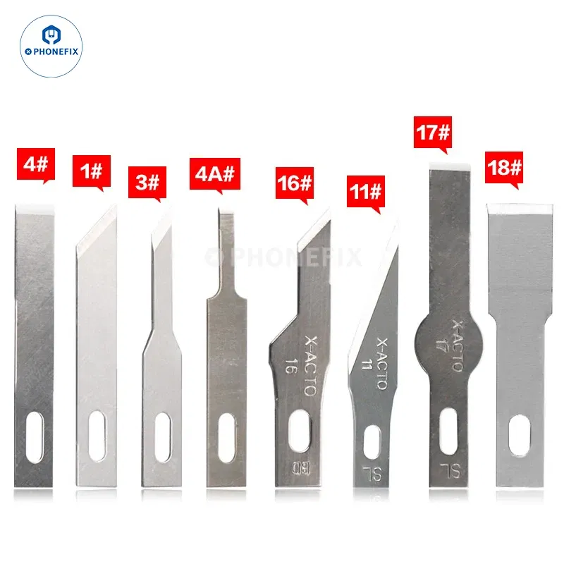 Color: Green - 10pcs #4A #11 #18 Scalpel Knife Blades Engraving Non-Slip Metal Scalpel Knife Replacement Craft Blades PCB Repair Hand Tools