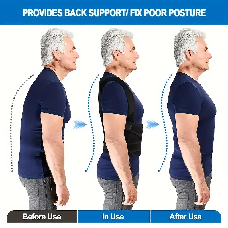 Adjustable Unisex Posture Corrector - Spinal Support for Alignment, Kyphosis & Scoliosis
