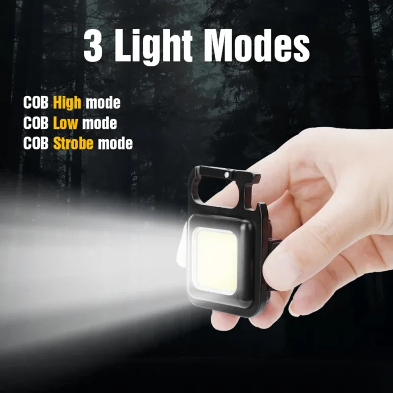 Multifunctional Mini COB Keychain Flashlight
