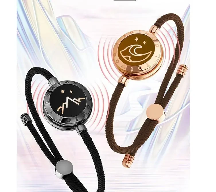 Sun & Moon Touch Bracelets with Milan Rope(Black+Black)