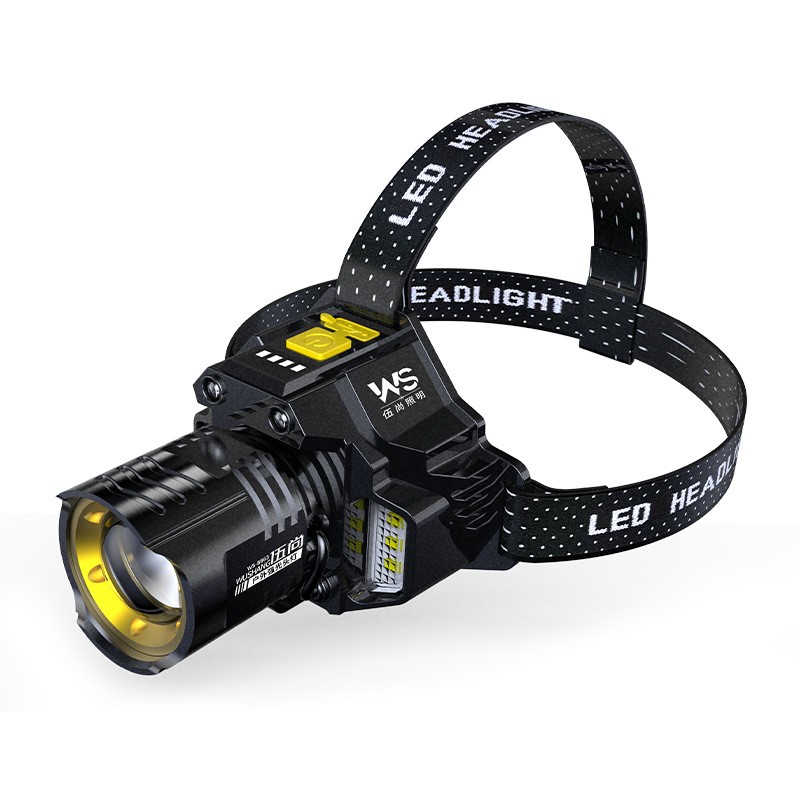 Head-Mounted Induction Zoomable Super Bright Flashlight