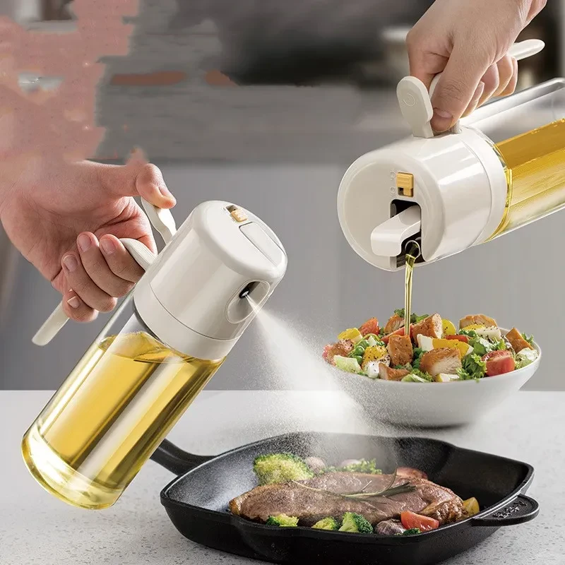 16oz 2-in-1 Olive Oil Dispenser and Oil Sprayer Bottle for Kitchen