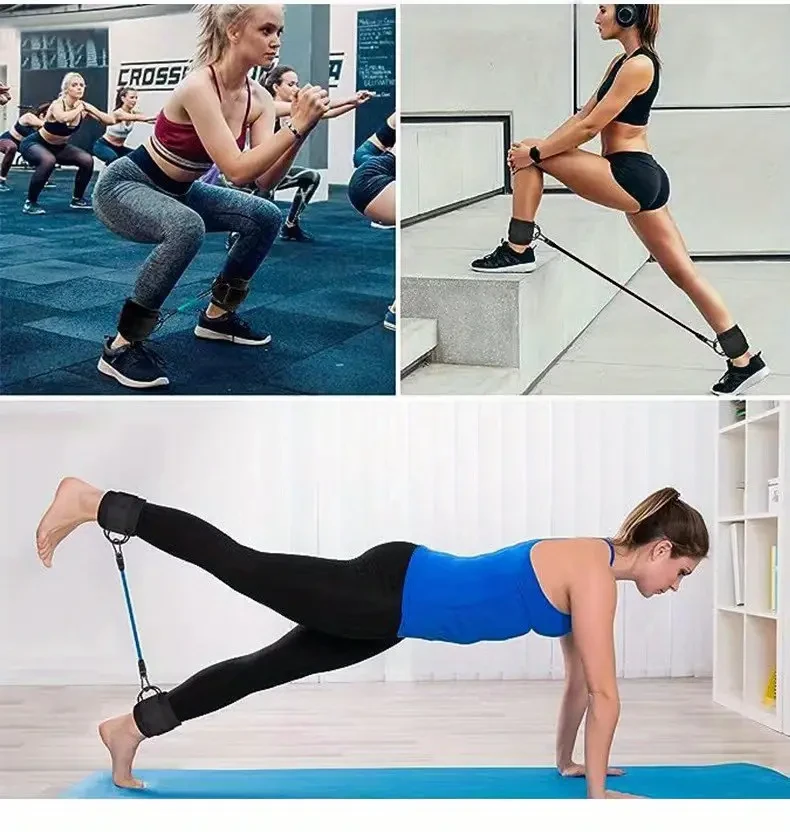 6-Piece Adjustable Ankle Resistance Bands Fitness Set