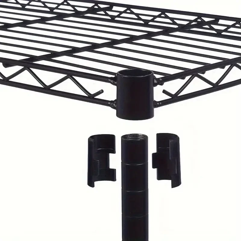 4-Tier Rust-Resistant Plastic Coated Iron Storage Shelf - Sturdy & Space-Saving