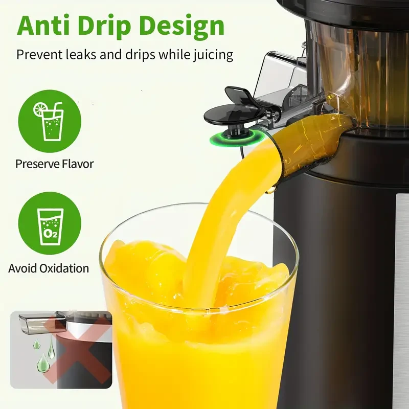 AIRMSEN Cold Press Juicer - Slow Masticating with Large Feed Chute