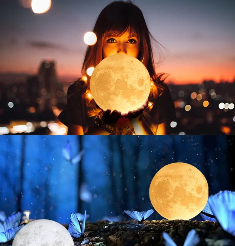 Galaxy moon lamp