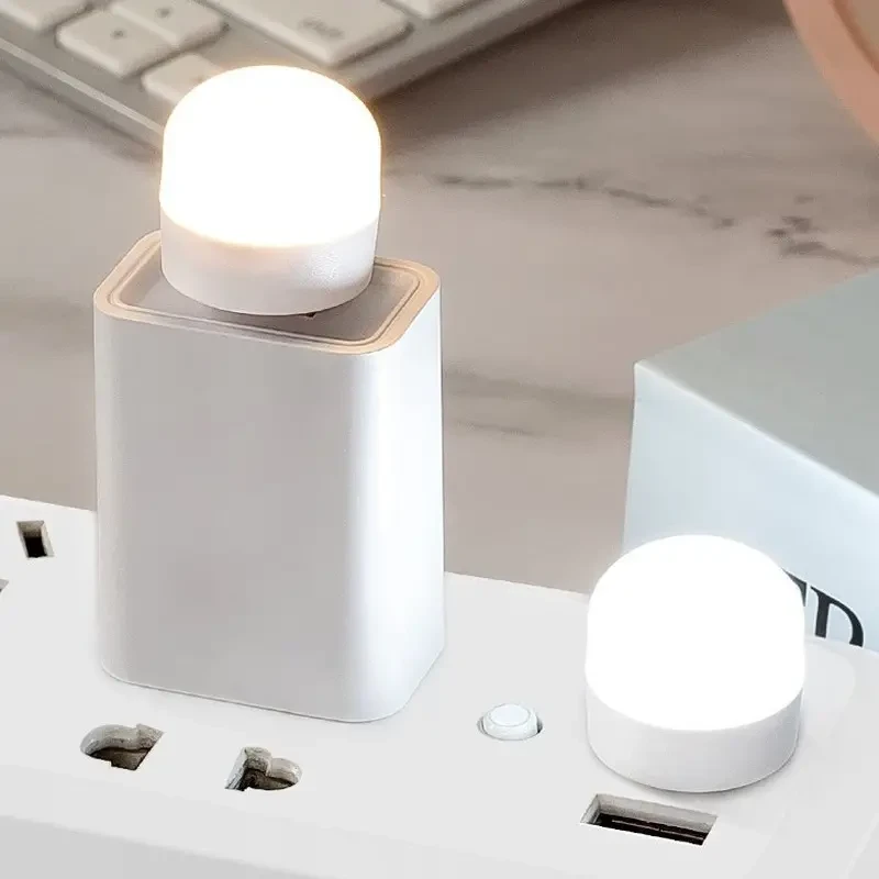 Mini USB Night Light - Set of 10 Warm White LED Book Reading Lights