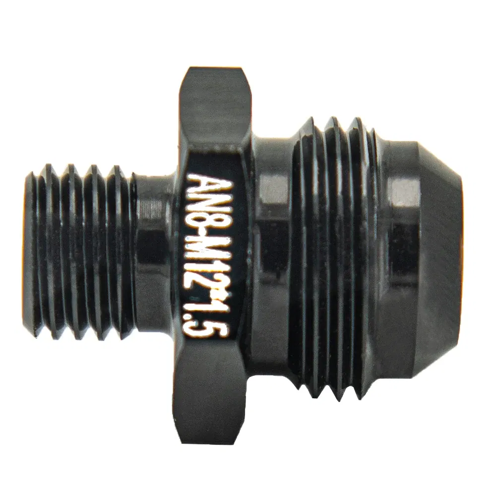 Color: black - Aluminum Straight Adapter Oil Cooler Fitting AN6 An10 To 1/2 3/8 1/4 Npt M10 M12 M14*1.5,an8 To M12*1.5 AN10-AN12