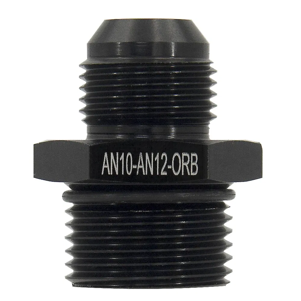 Color: black - Aluminum Straight Adapter Oil Cooler Fitting AN6 An10 To 1/2 3/8 1/4 Npt M10 M12 M14*1.5,an8 To M12*1.5 AN10-AN12