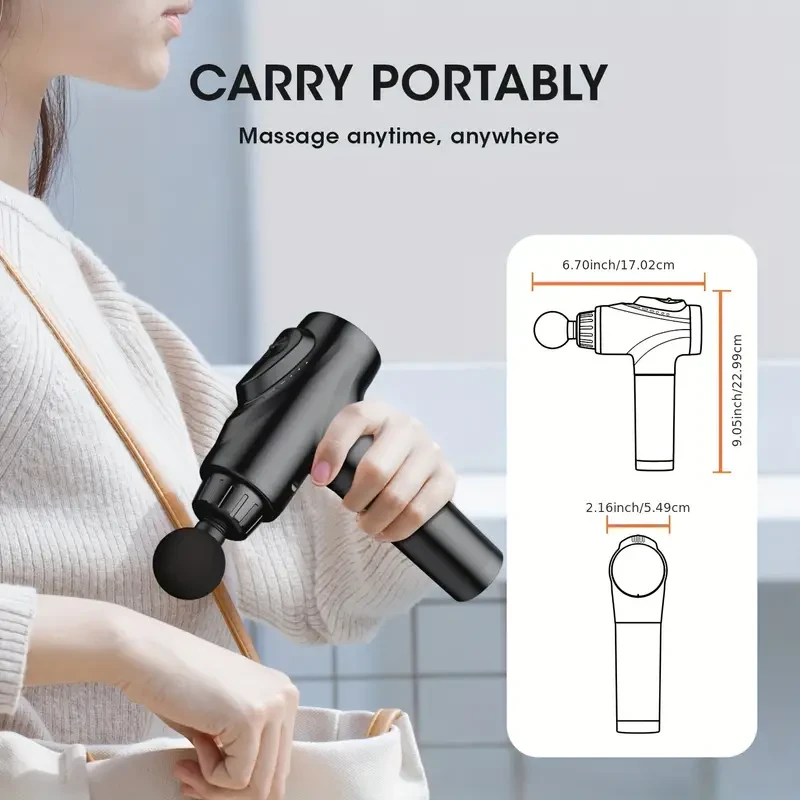 Deep Tissue Percussion Massage Gun - 4 Attachments & 30 Speed Settings