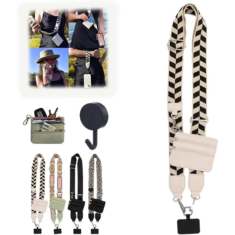 Phone Strap with Zippered Pouch