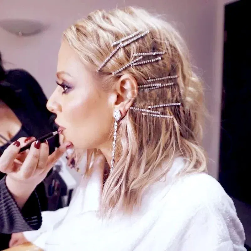 Color: Apricot, Ships From: CHINA - 2020 New Elegant Rhinestone Hairpins Women Girls Hair Clips Pin Accessories Hair Ornaments Hairclip Hairgrip Barrettes Headdress