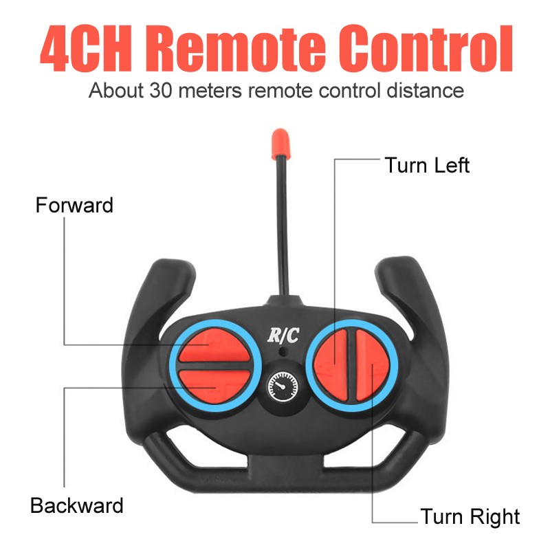 1:18 RC Sports Car - LED Light, 2.4G Remote Control High-Speed Drift Car