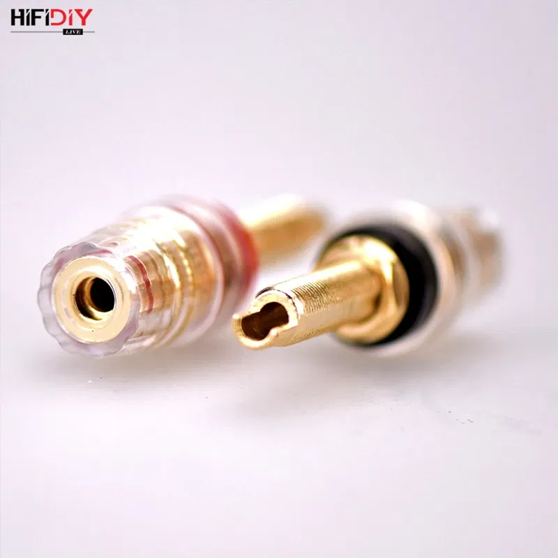 Color: WHITE, Bundle: Bundle 3 - HIFIDIY LIVE 2pcs speaker DIY terminal connector binding post HIFI amplifier Pure cupper Gold-plated Banana socket junction Box
