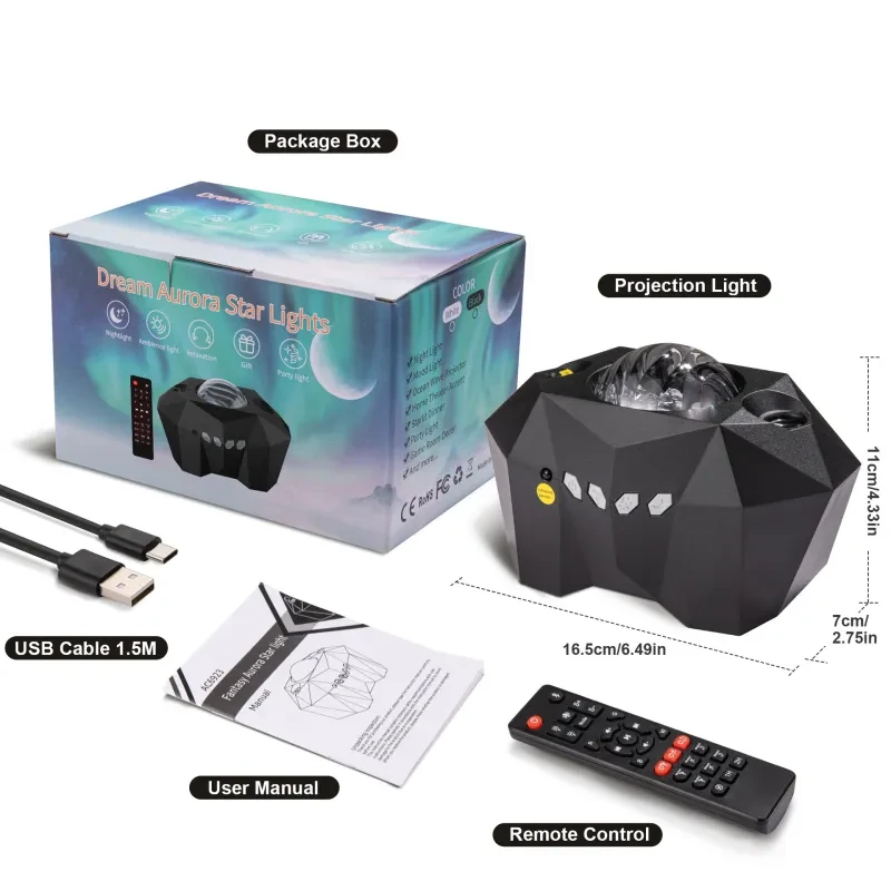 Aurora Borealis Starlight Projectors LED Galaxy Star Atmosphere