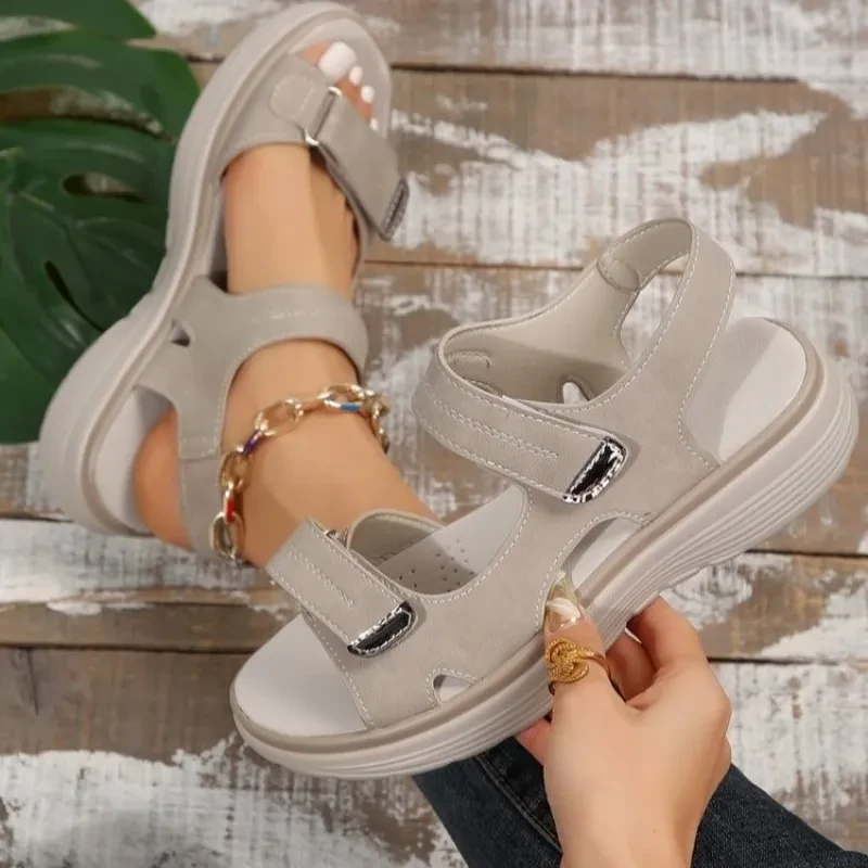 Casual Velcro Sandals Women's Lightweight Beach Shoes