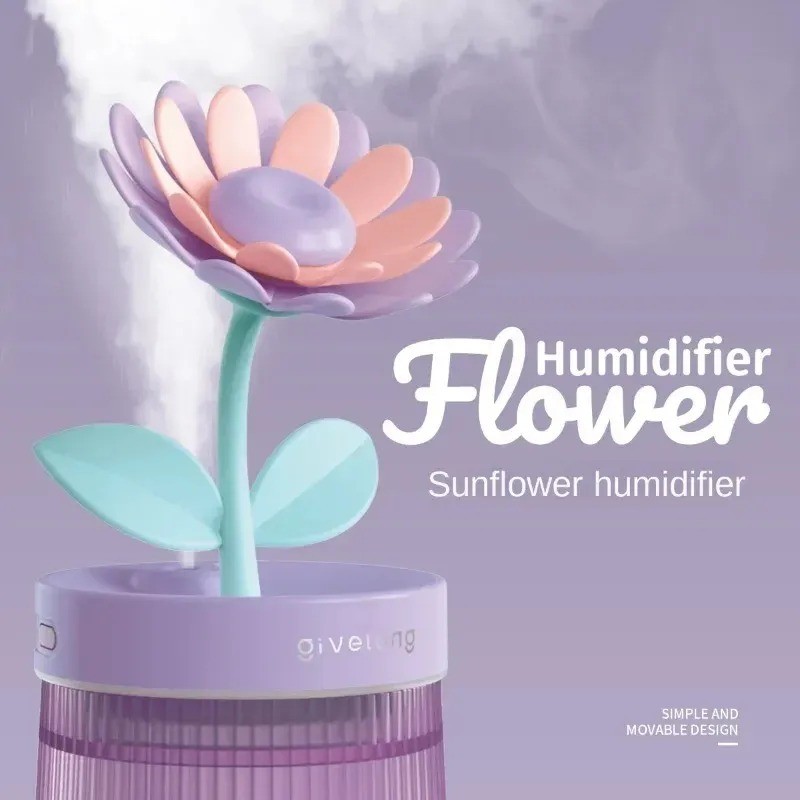 Mini USB Flower-Shaped Humidifier for Home, Office, and Dorm