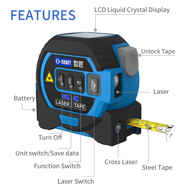 MeasurinSight 3-In-1 Infrared Laser Tape Measuring