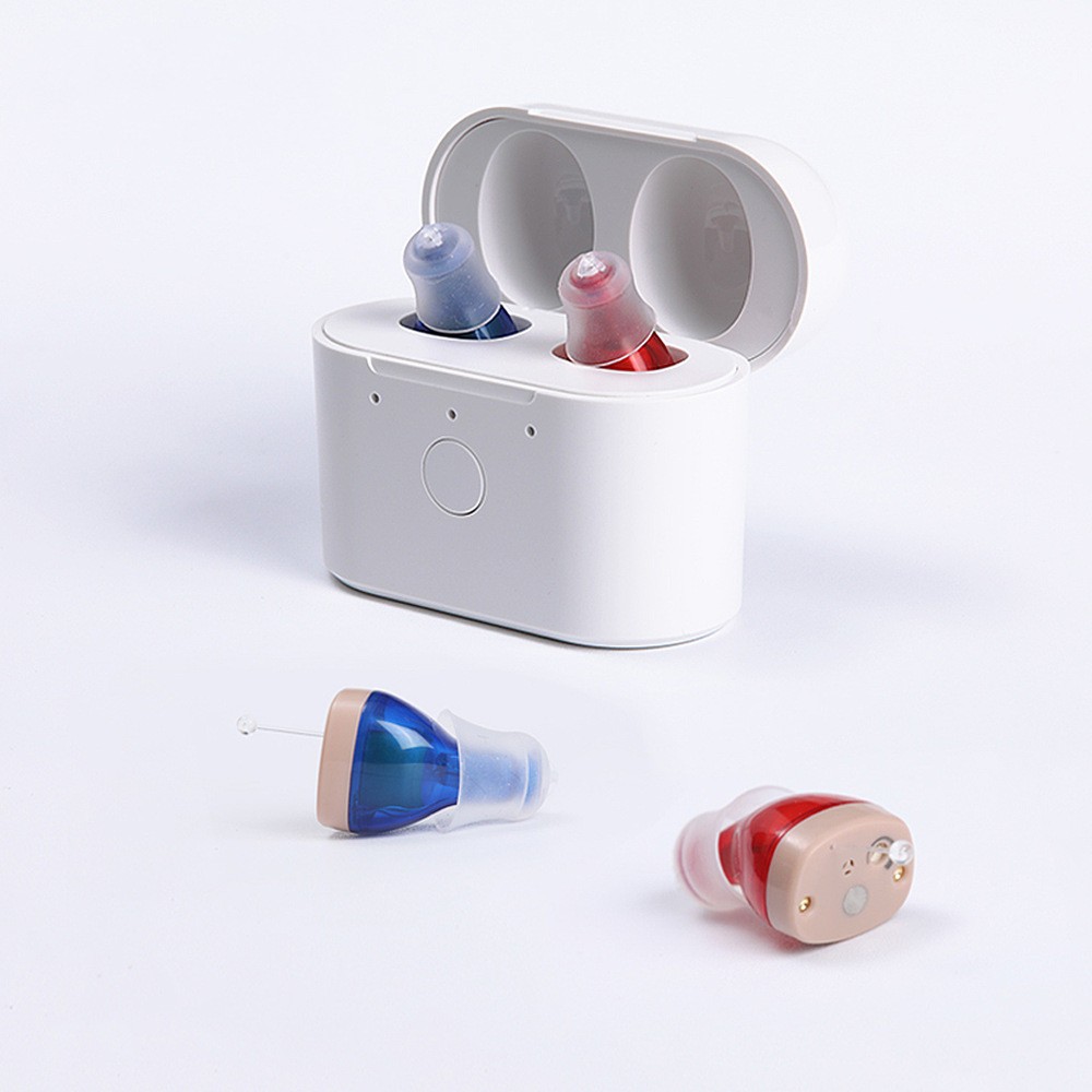Premium Rechargeable Hearing Aids for Seniors - Advanced Noise Cancelling, Volume Control, Digital Sound Amplification, Comfortable BTE Design