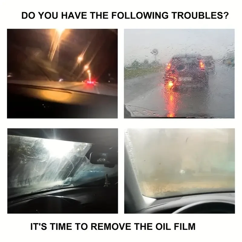 Cubic Seven Glass Oil Film Remover - Effectively Cleans Car Glass & Clears Sight