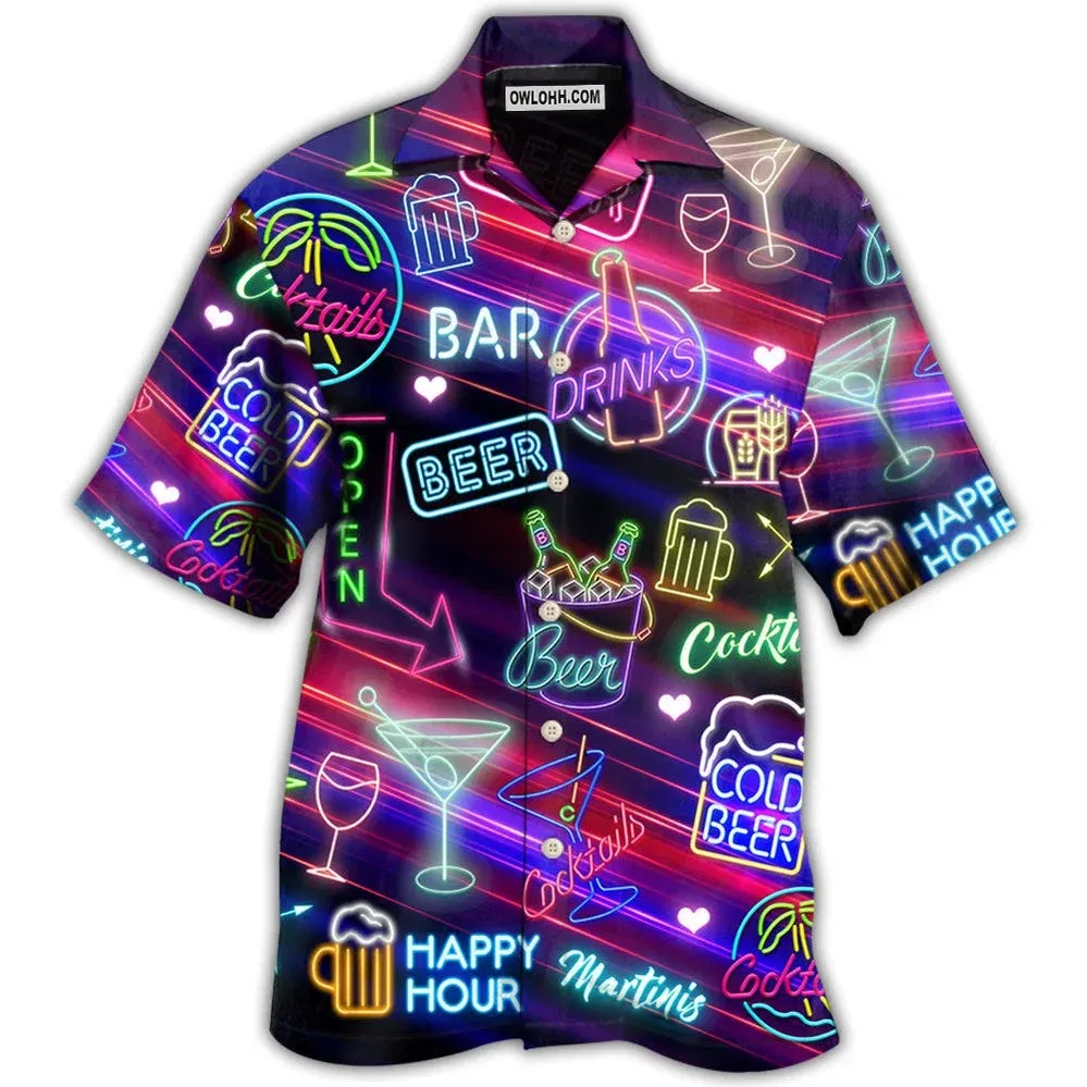 Color: black, Size: XXL - 2023 Men's Hawaiian Shirts Party Beer Harajuku Oversized Shirt Fashion Printed Short-sleeved Beach Top Tee Men's Clothing Camisa