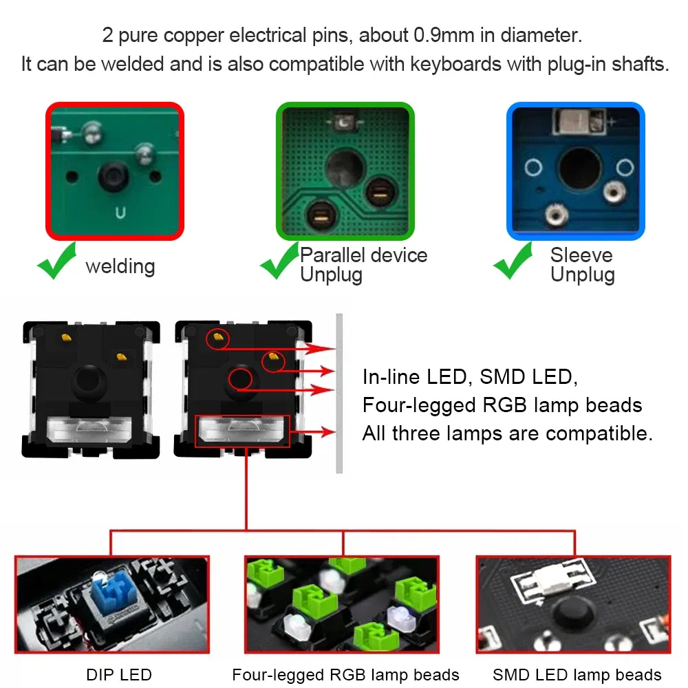 Color: Khaki, Axis Body: BLACK SWITCH - REDRAGON SMD RGB MX switch 3Pin Clicky Linear Tactile silent red blue Black Brown Purple Switche For Backlit Mechanical keyboard