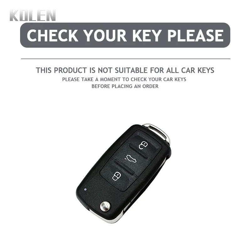 Color Name: army green - ABS Car Folding Key Case Cover Shell For Volkswagen VW Polo Golf Passat Beetle Caddy Tiguan Skoda Octavia Kodiaq Seat Leon Altea