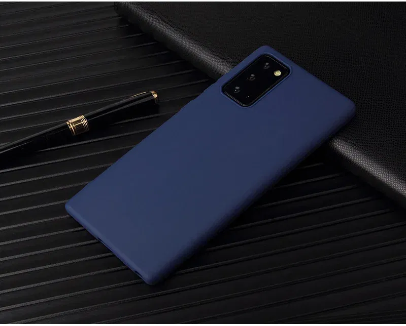 Color: Dark Blue, Material: Silicon - Matte Case For Samsung Galaxy A51 A71 S20 Ultra S10 Plus A01 A31 A81 A91 A10 A20 A30 A40 A50 A70 Solid Color Silicone Cover