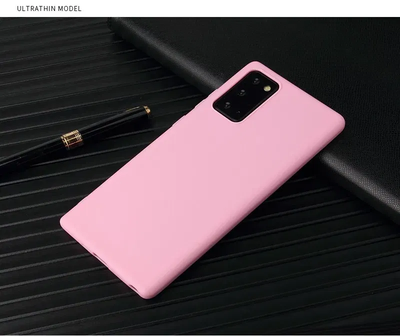Color: Dark Blue, Material: Silicon - Matte Case For Samsung Galaxy A51 A71 S20 Ultra S10 Plus A01 A31 A81 A91 A10 A20 A30 A40 A50 A70 Solid Color Silicone Cover