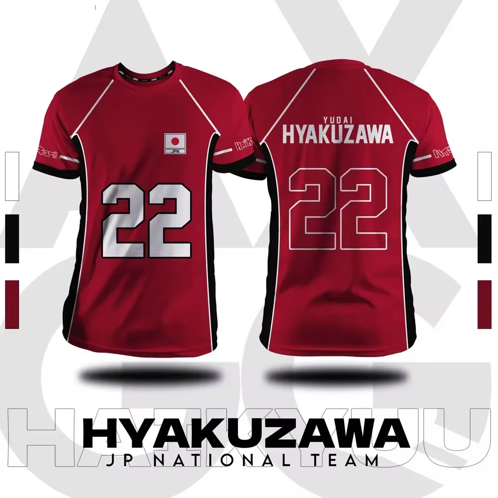 Color: Gold, Size: 10XL - Haikyuu Fukurodani Red Cartoon Anime Cosplay Men Jersey Summer Short Sleeve Children Tee Top 2024 New Fashion Mens T-shirt