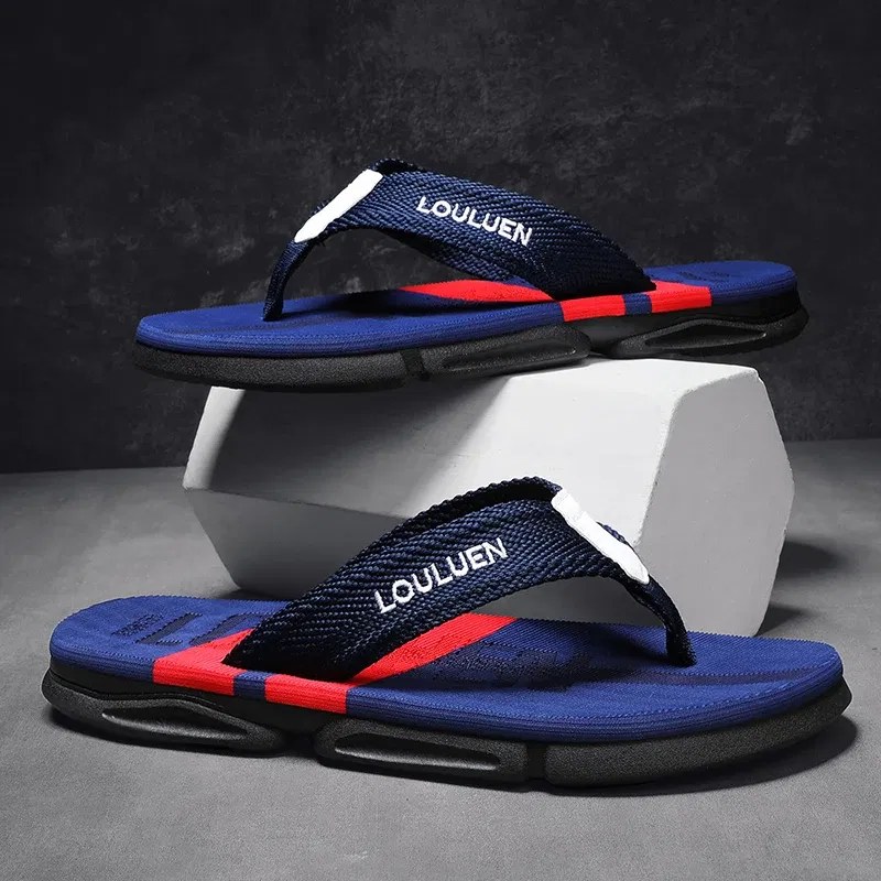 Color: black, Shoe Size: 41 - High Quality Men Flip Flops Summer Beach Slippers Men Fashion Casual Breathable Antiskid Beach Flip Flops Men Summer Outdoor