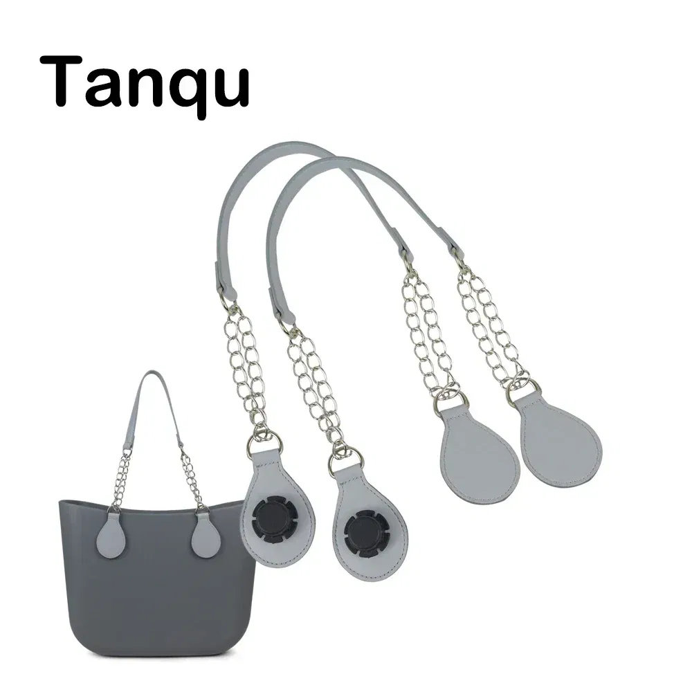 Color: WHITE, Ships From: CHINA - TANQU 1 Pair Long leather PU chain Handle with Tear Drop End Double Metal Chain for O Bag for EVA Obag Women Bag