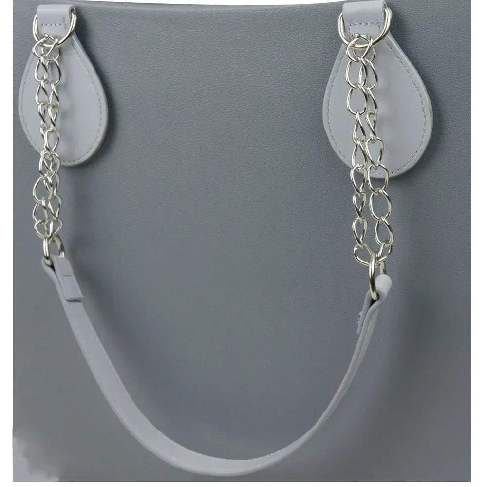 Color: WHITE, Ships From: CHINA - TANQU 1 Pair Long leather PU chain Handle with Tear Drop End Double Metal Chain for O Bag for EVA Obag Women Bag