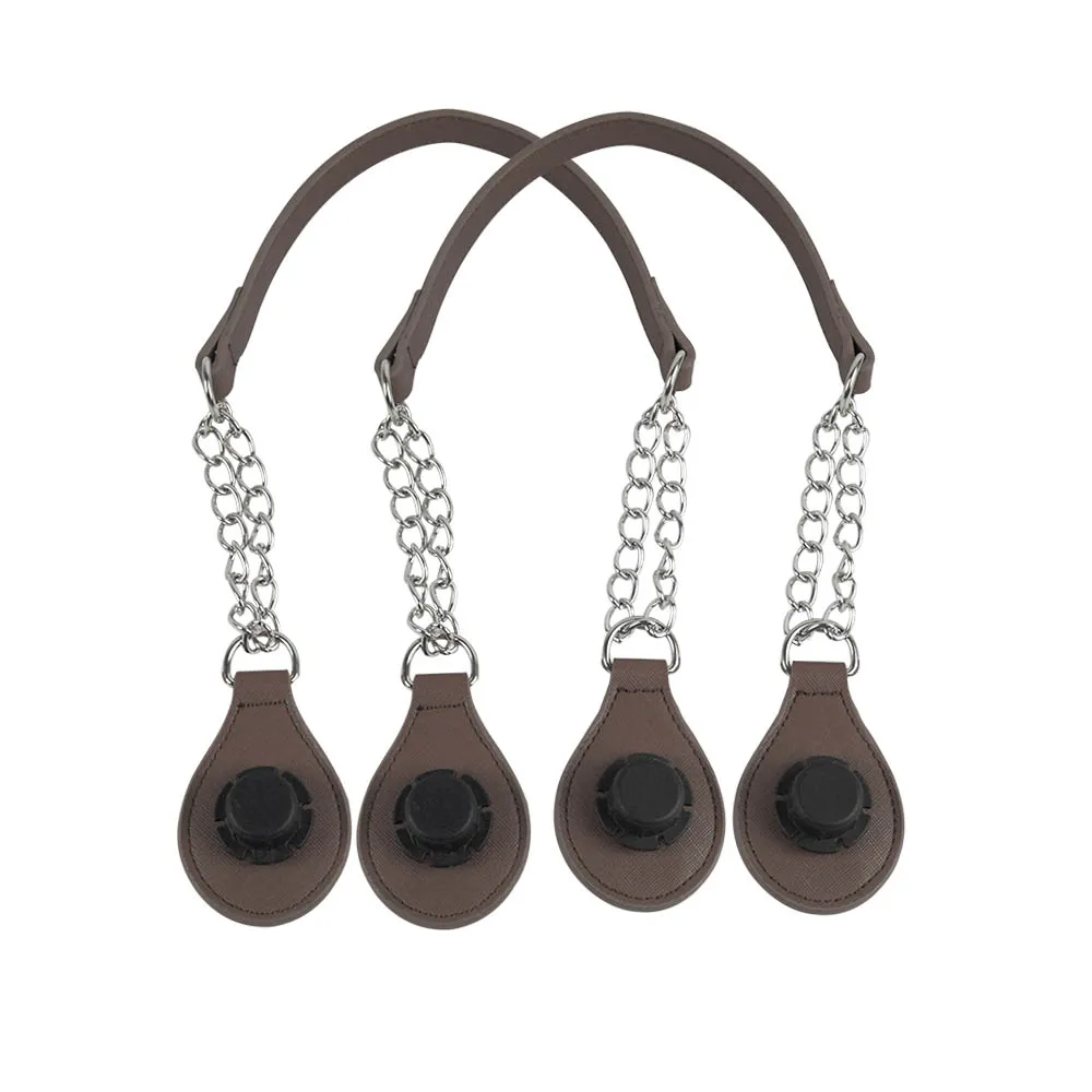Color: WHITE, Ships From: CHINA - TANQU 1 Pair Long leather PU chain Handle with Tear Drop End Double Metal Chain for O Bag for EVA Obag Women Bag