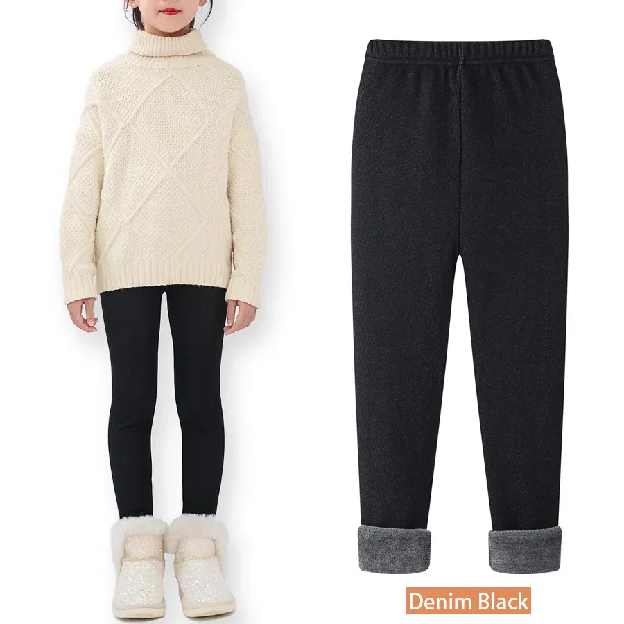 Color: black, Size: 140, Ships From: CHINA - SheeCute Girls Winter Warm Pants Kids Fleece Lined Leggings for 3-11 Years SCW7101