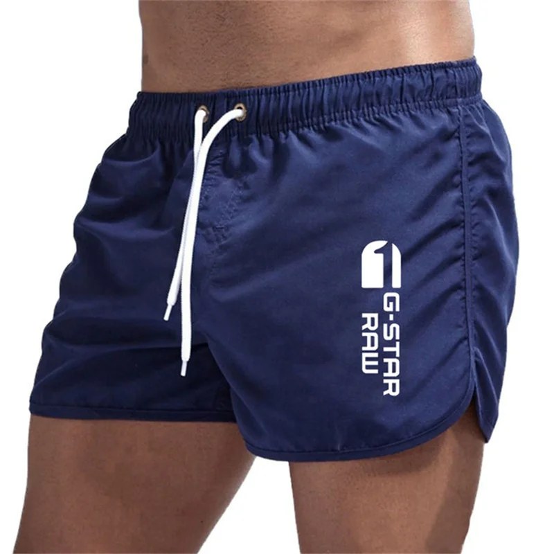 Color: Sky blue, Size: XXL - Summer new men's luxury beach pants clothing quick dry gym jogging sexy shorts vacation casual swimming trunks
