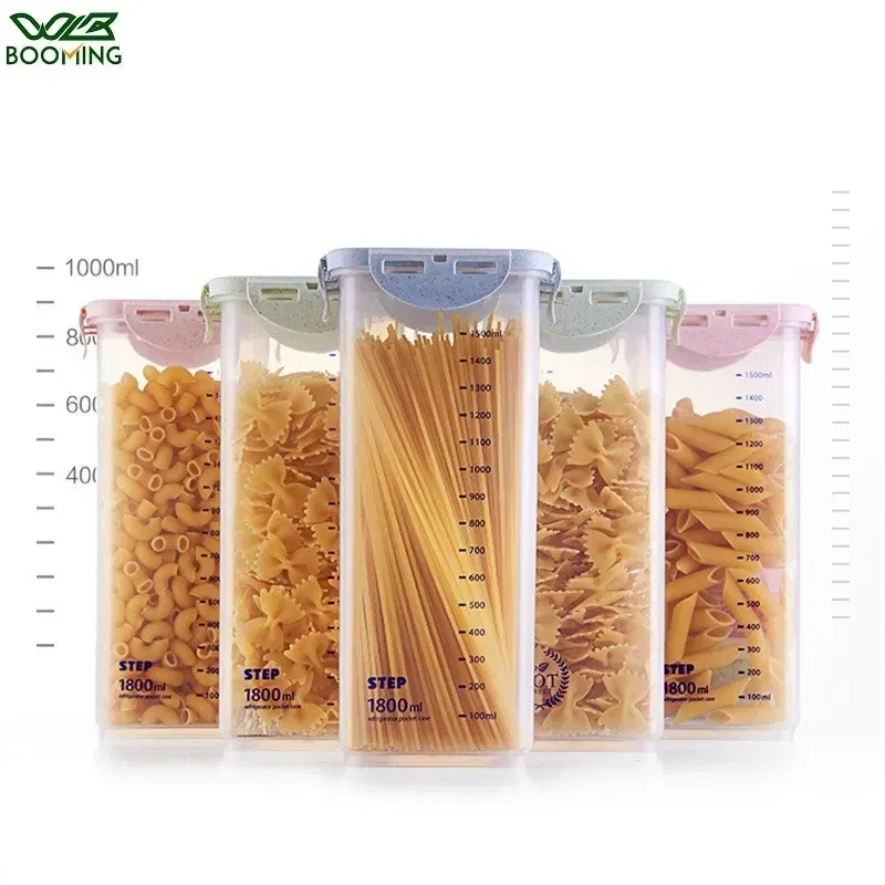 Color: DARK GRAY - WBBOOMING Healthy Plastic Box Food Storage Box Storage Tank Airtight Plastic Containers Sealed Cans For Coarse Cereals Grains
