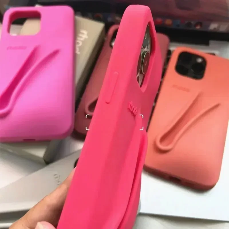 Color: WHITE, Material: Plastic - Lipstick Soft Silicone DIY Rhode Phone Case for IPhone 16 Pro Max 16Pro 16Plus Portable Lip Gloss Holder Ins Hot Cover