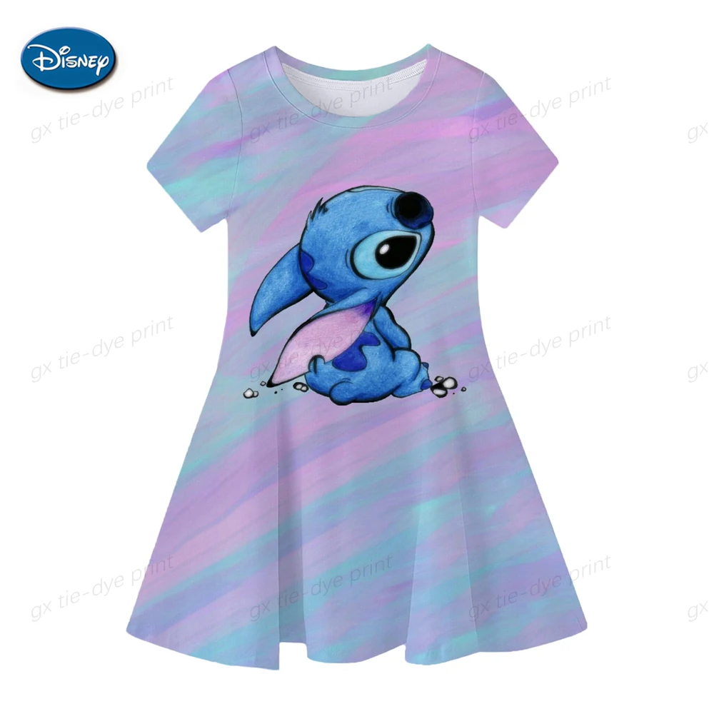 Color: Red, Ships From: CHINA, Kid Size: 6 - Fashion Baby Girls Stitch Dress Summer Dress Cartoon Stitch Dress Princess Stitch Dress Children's Girl Clothing 0-14 Years
