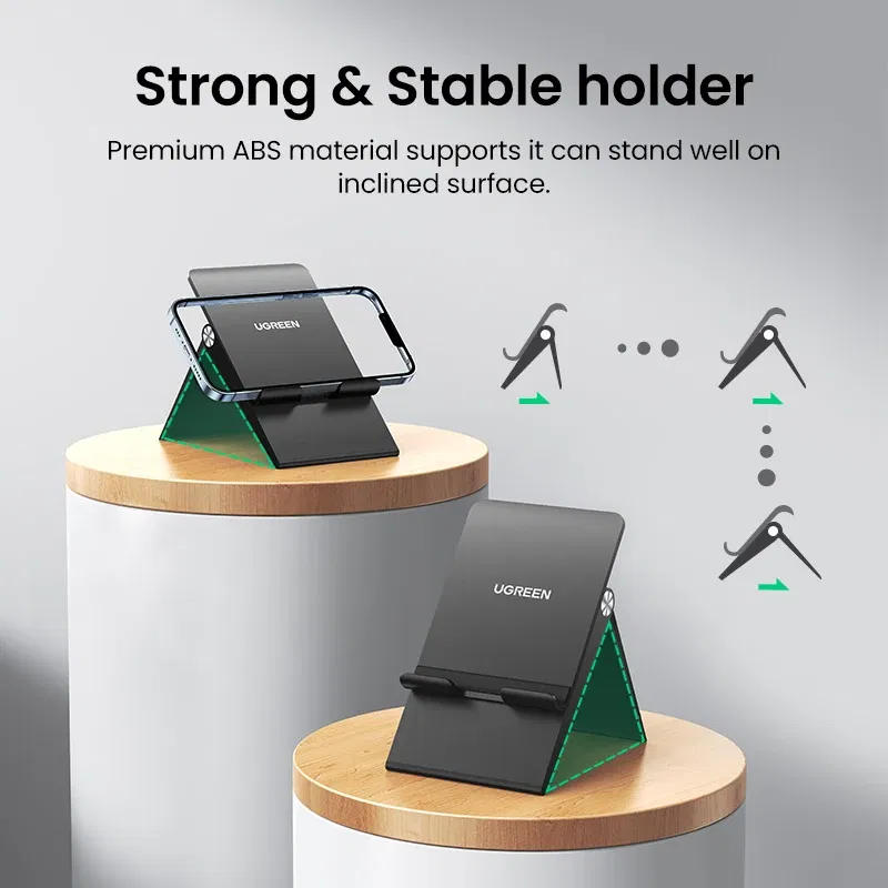 Color: PURPLE - UGREEN Phone Holder Stand Moblie Phone Support For iPhone 16 15 ProMax Xiaomi Samsung Tablet Holder Desk Cell Phone Holder Stand
