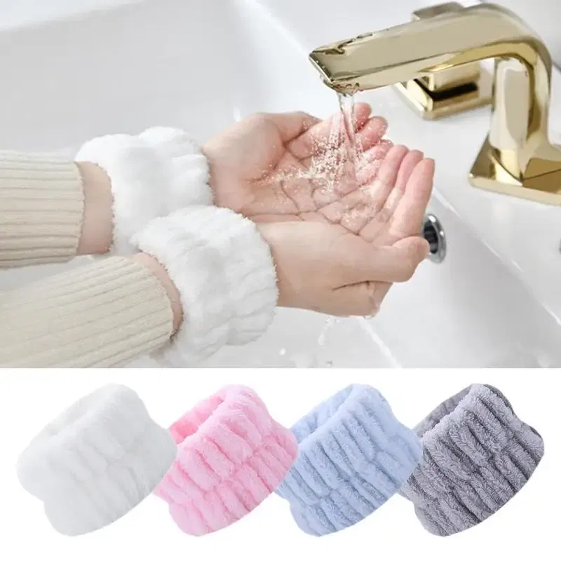 Color: WHITE, Ships From: belgium - 2pc Wrist Washing Belt Soft Microfiber Towel Wristbands For Washing Face Water Absorption Washing Prevent Wetness Wrist Washband