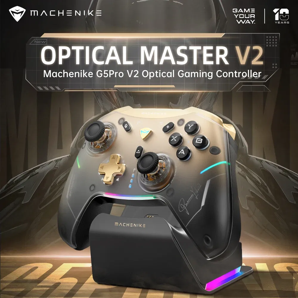 Color: WHITE - MACHENIKE G5Pro V2 Ultimate Gaming Controller Optical Trigger ABXY Button Hot-Swappable Joystick 4K Resolution For Switch PC