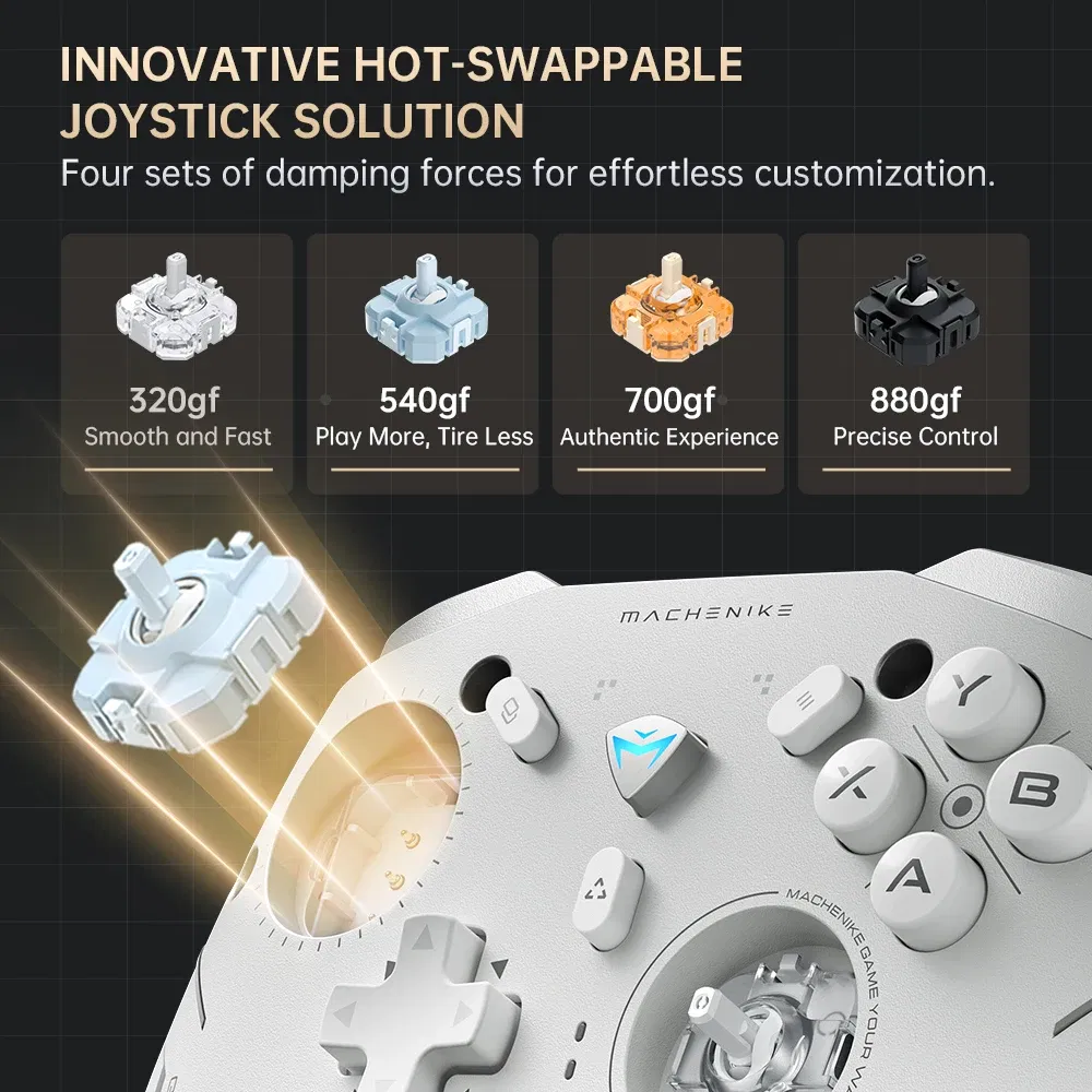 Color: WHITE - MACHENIKE G5Pro V2 Ultimate Gaming Controller Optical Trigger ABXY Button Hot-Swappable Joystick 4K Resolution For Switch PC