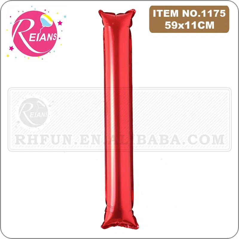 Color: Light Grey, Shape: X - 2pcs/lot Inflatable Balloon Stick Clapper Cheer leading Cheering Party Noise Make Aluminum foil multicolor inflatable Balloon