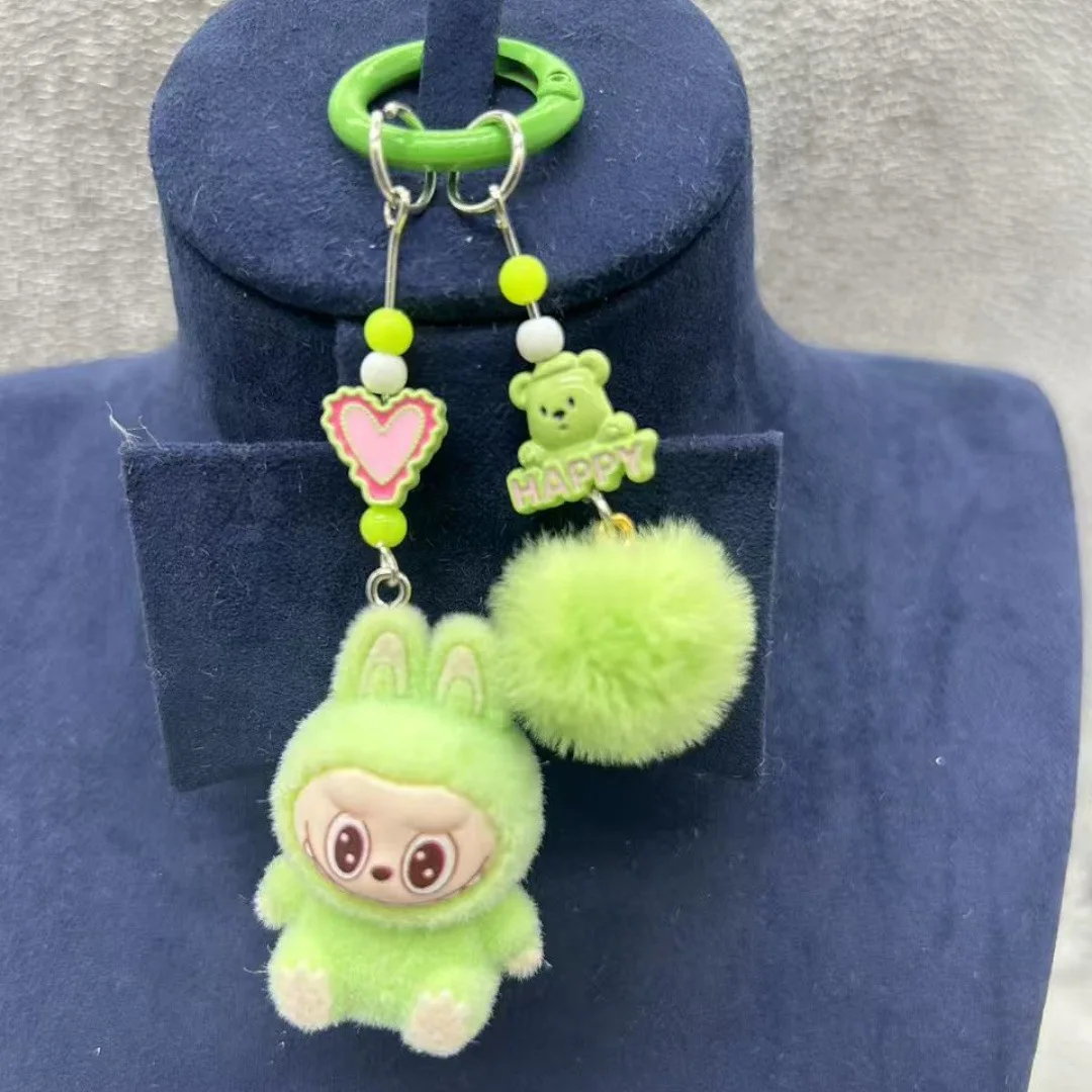 Color: green, Ships From: CHINA - Mini cloth keychain kawaii three-dimensional cartoon creative car phone pendant bag hanging children's day gift