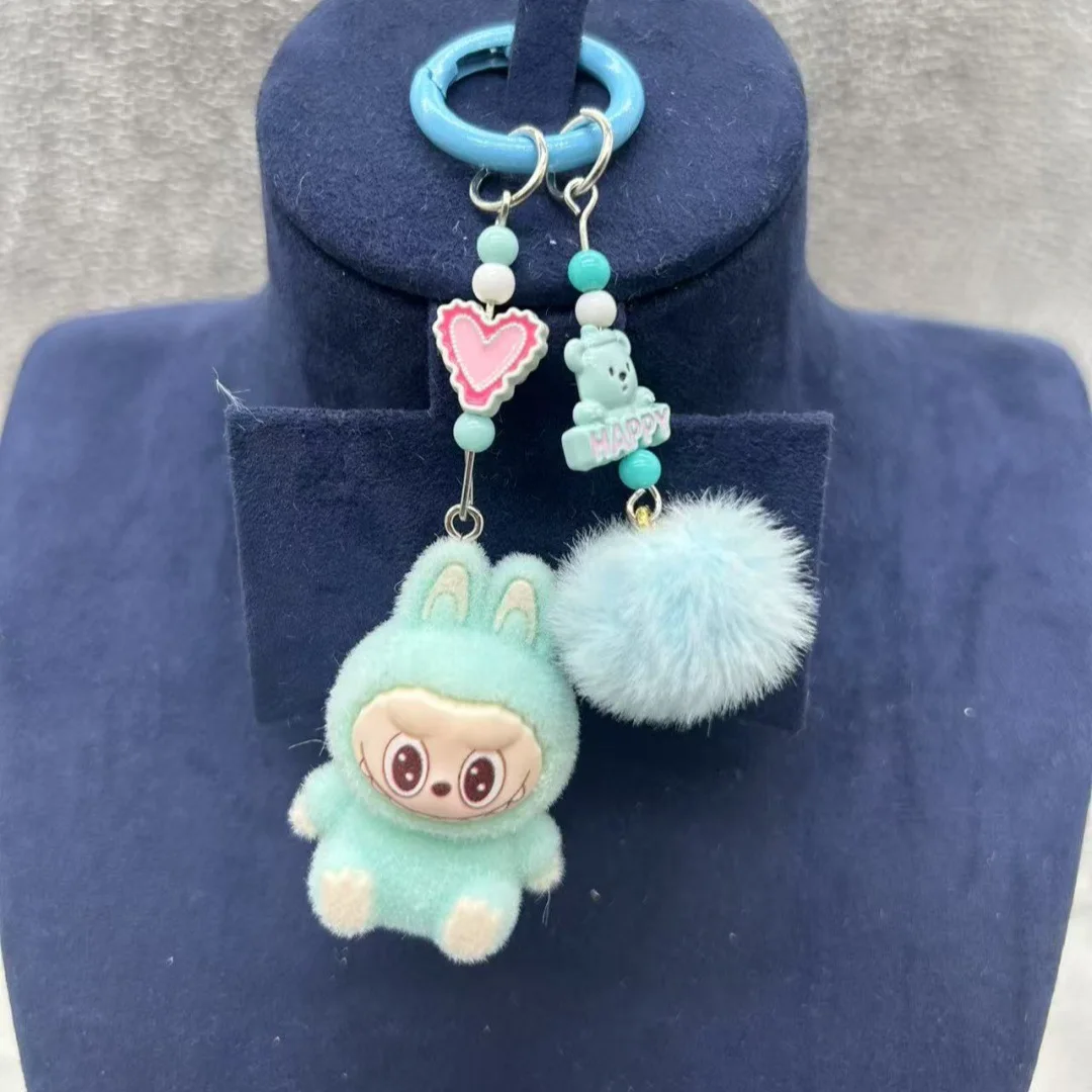 Color: green, Ships From: CHINA - Mini cloth keychain kawaii three-dimensional cartoon creative car phone pendant bag hanging children's day gift